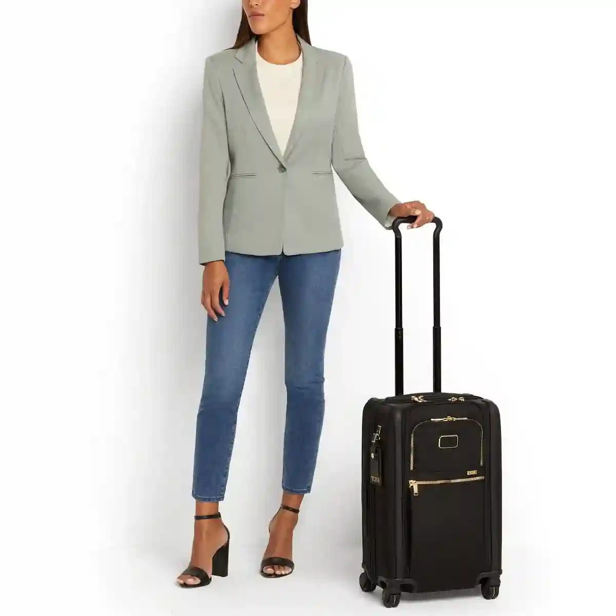 International Dual Access 4 Wheeled Carry-On Black/Gold