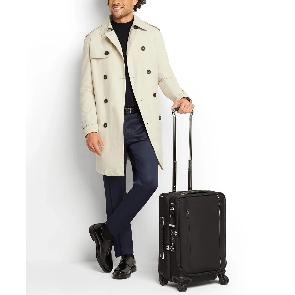 International Dual Access 4 Wheeled Carry-On Black