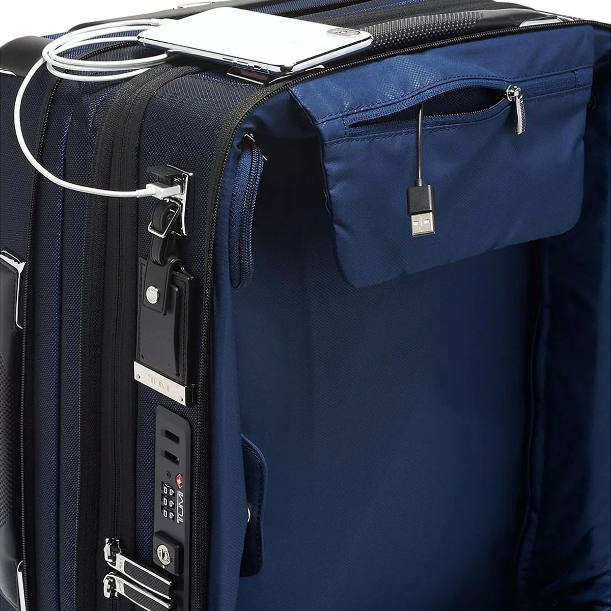 International Dual Access 4 Wheeled Carry-On Navy