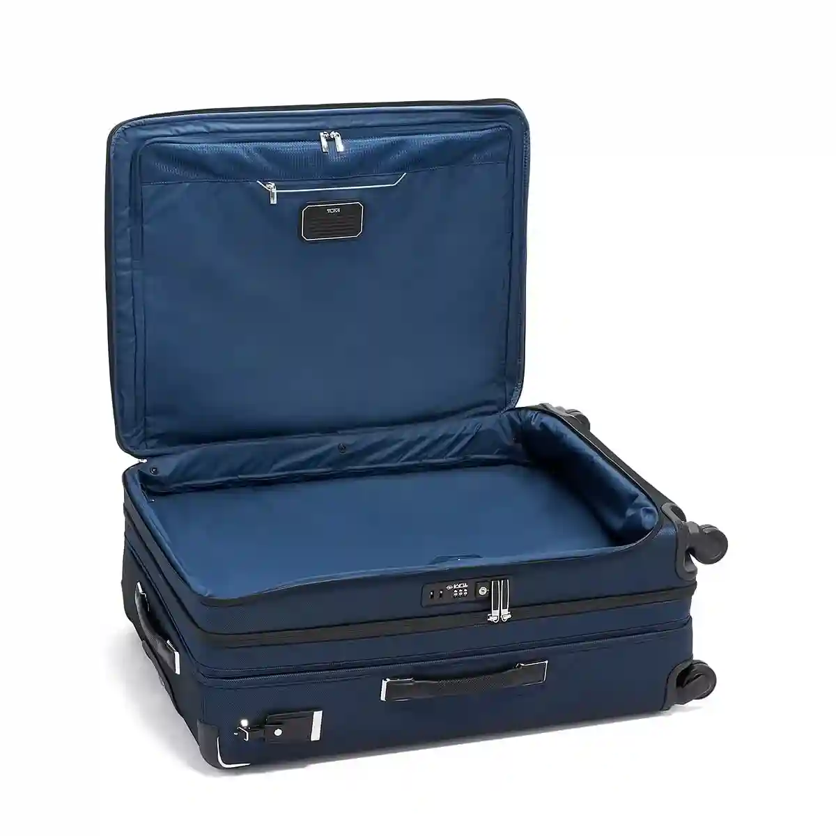 Extended Trip Dual Access 4 Wheeled Packing Case Checked Luggage Navy