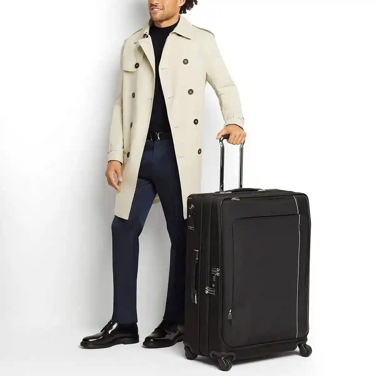 Extended Trip Dual Access 4 Wheeled Packing Case Checked Luggage Navy