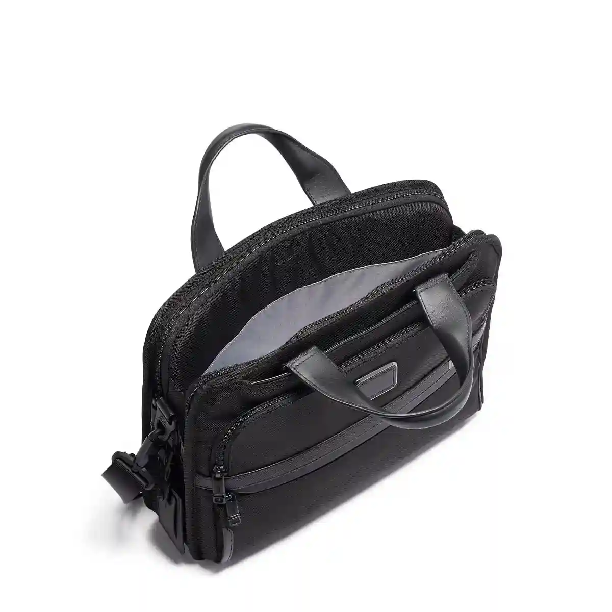 Triple Compartment Briefcase Black