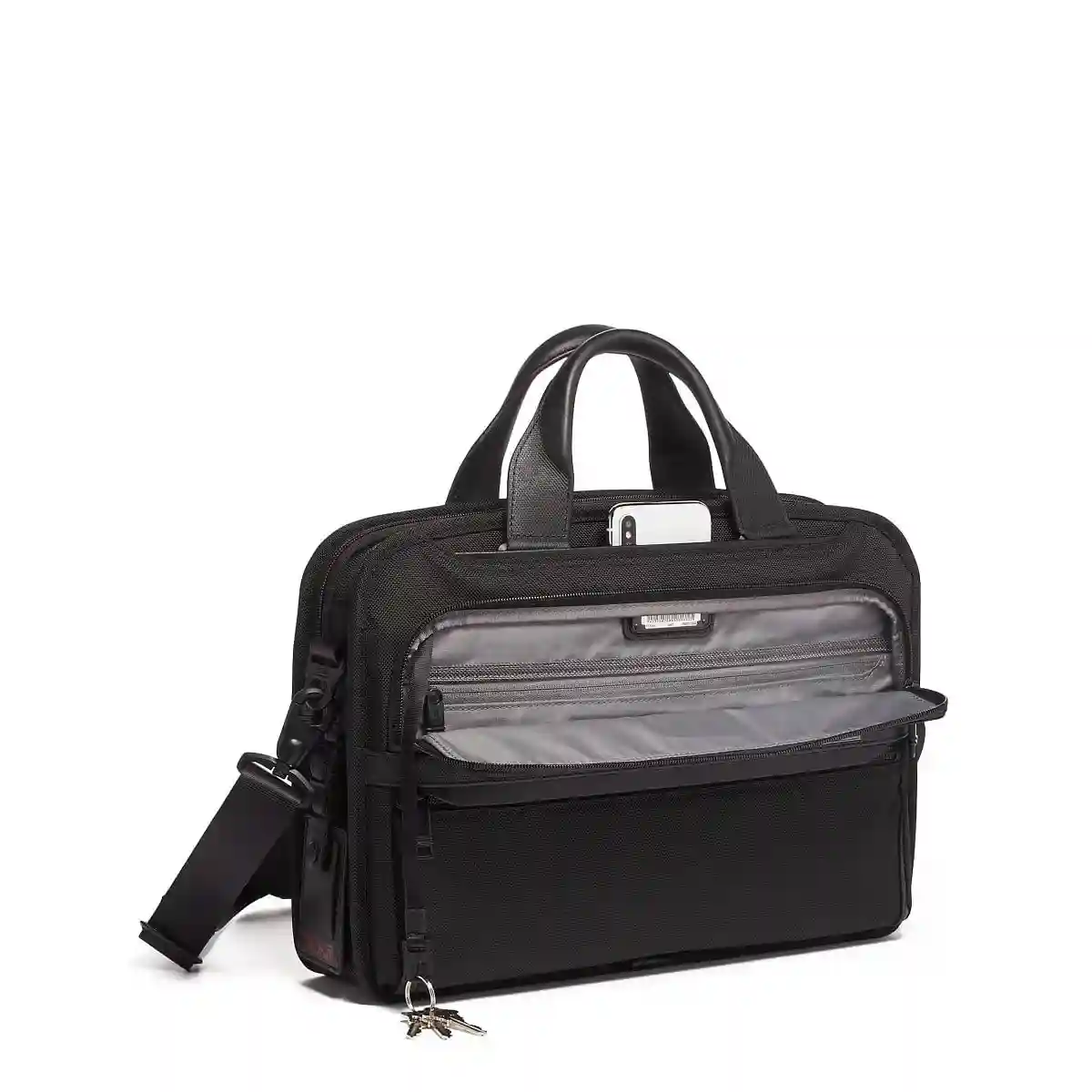 Triple Compartment Briefcase Black