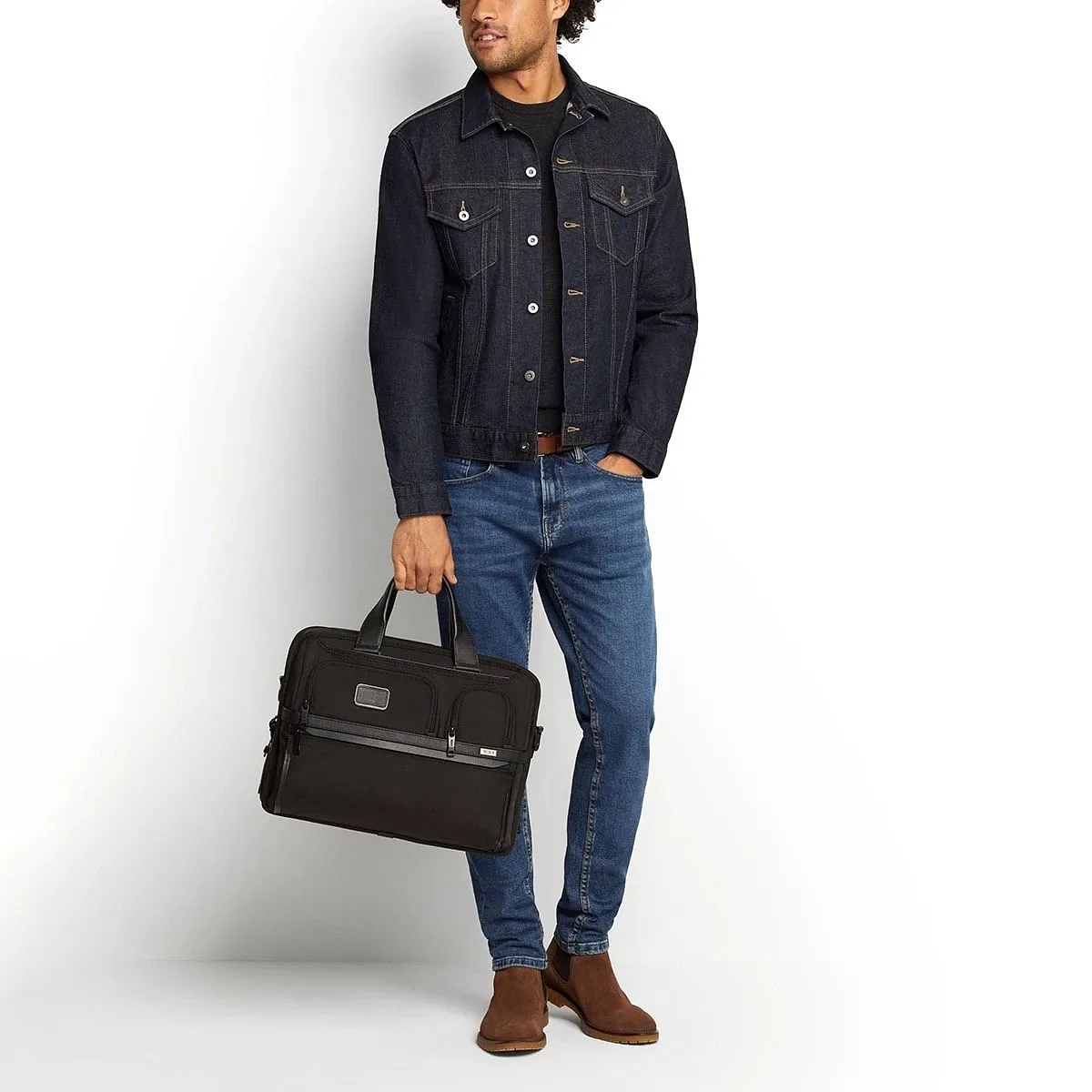 Expandable Organizer Laptop Briefcase Black