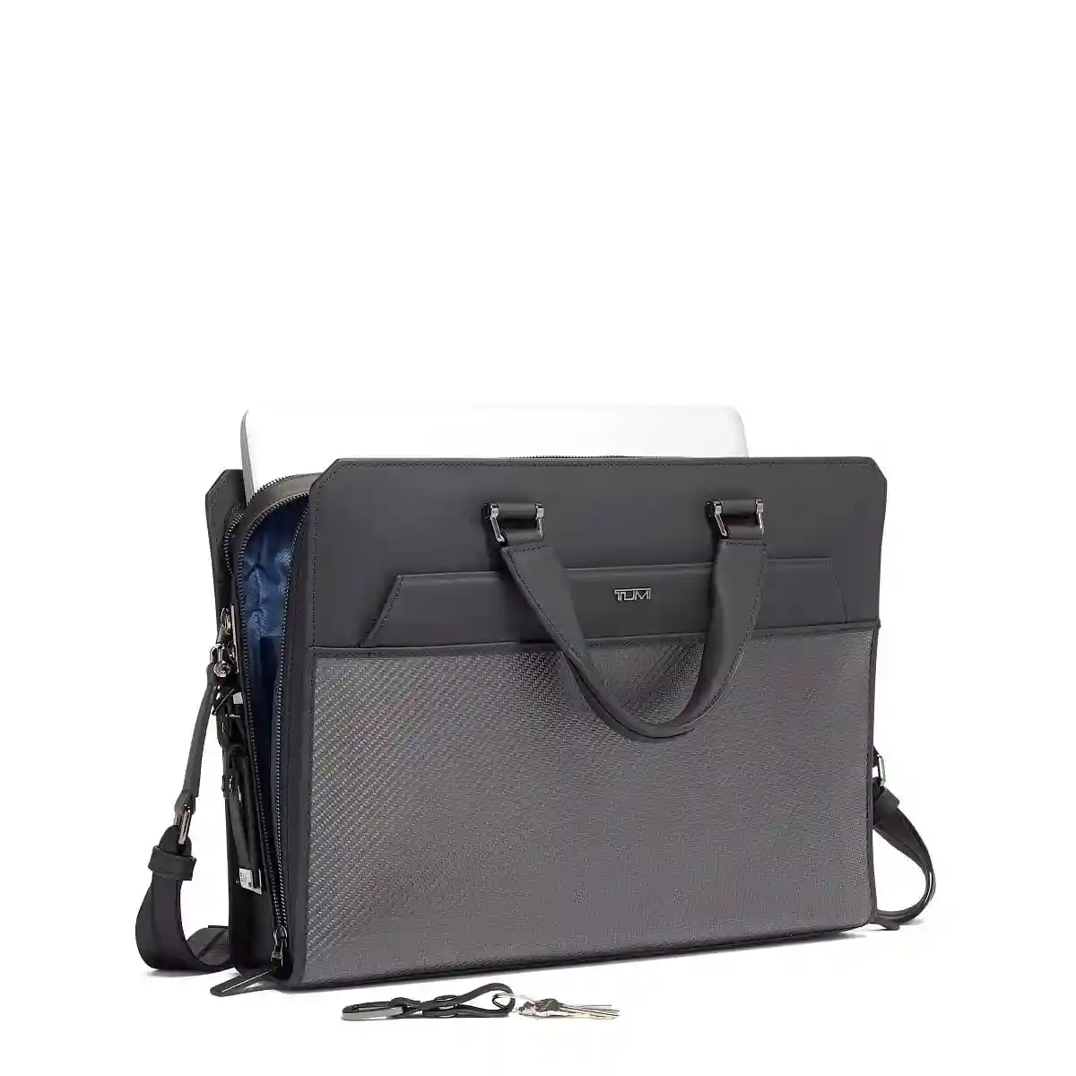 Barnet Double Zip Briefcase Carbon