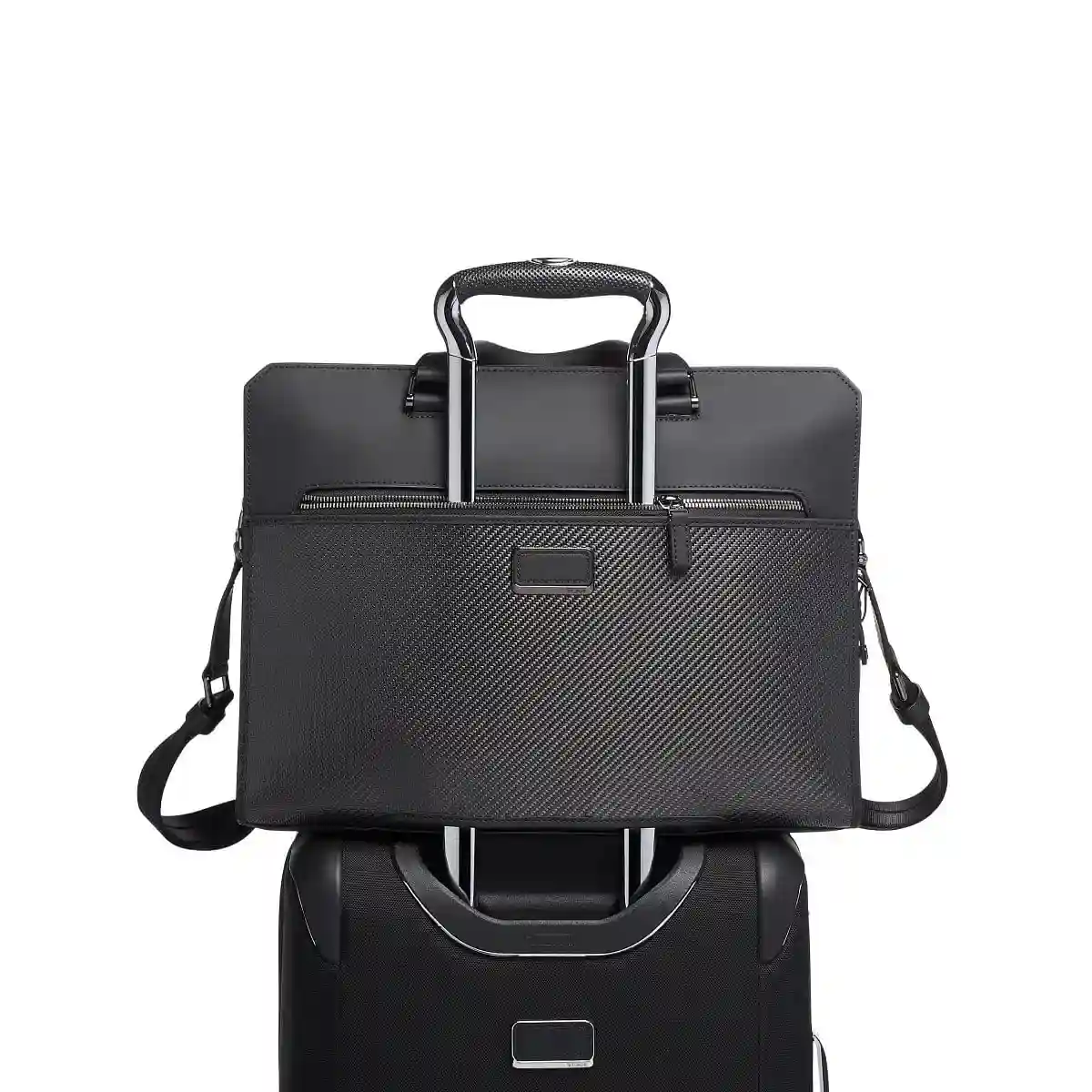 Barnet Double Zip Briefcase Carbon