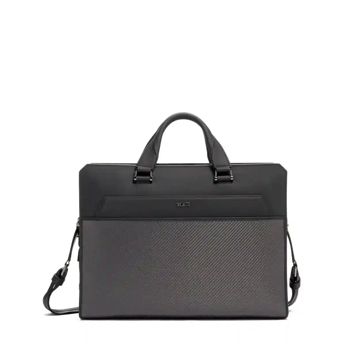 Barnet Double Zip Briefcase Carbon