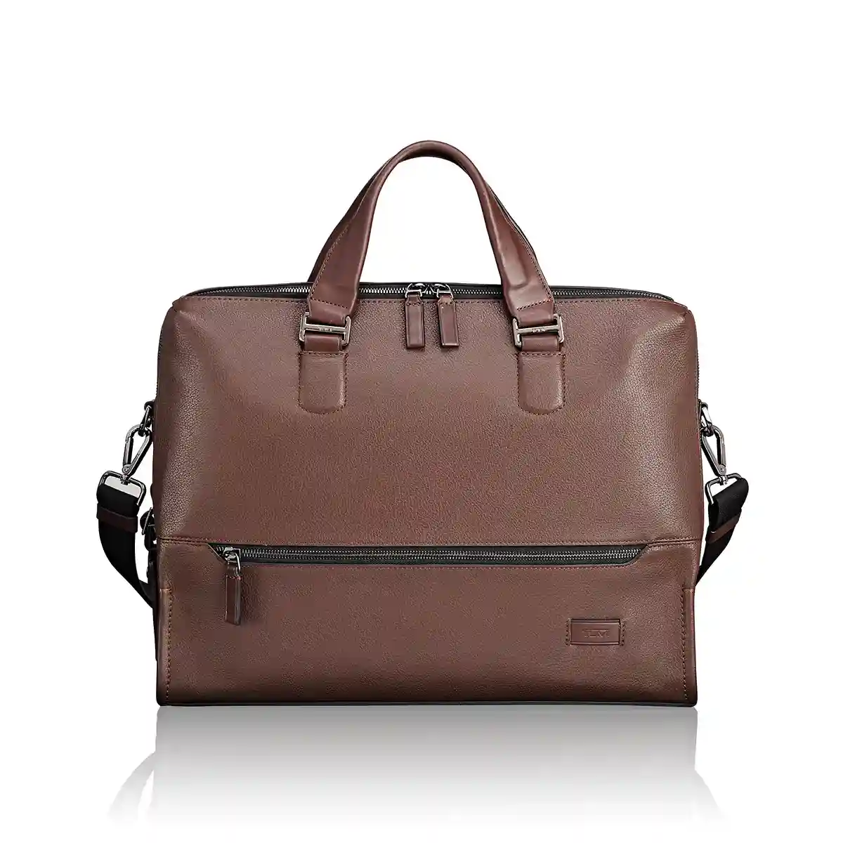 美品 TUMI ビジネスバッグ ブラウン Horton Double Zip Briefcase Brown Pebbled