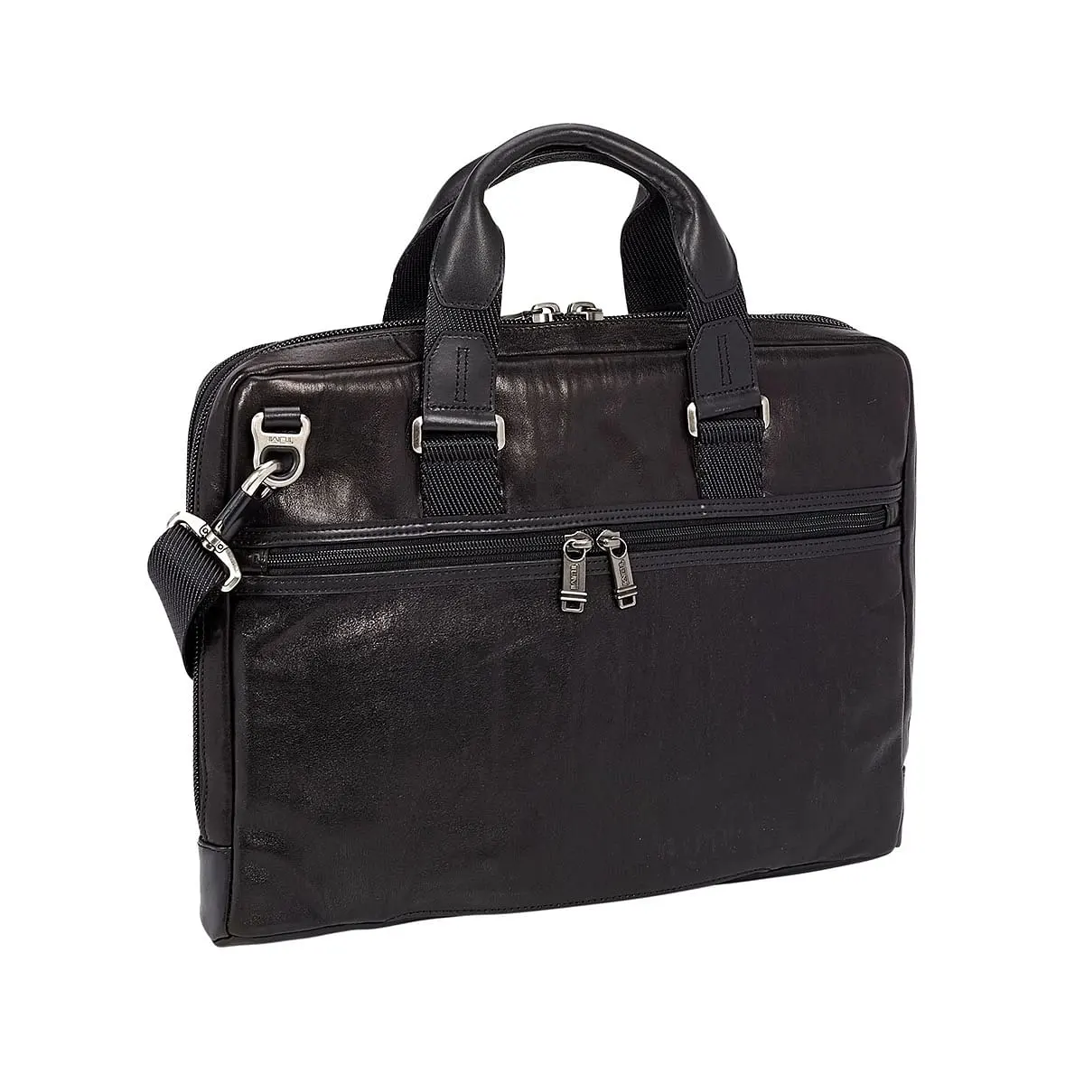 Alpha Bravo Aviano Slim Leather Briefcase