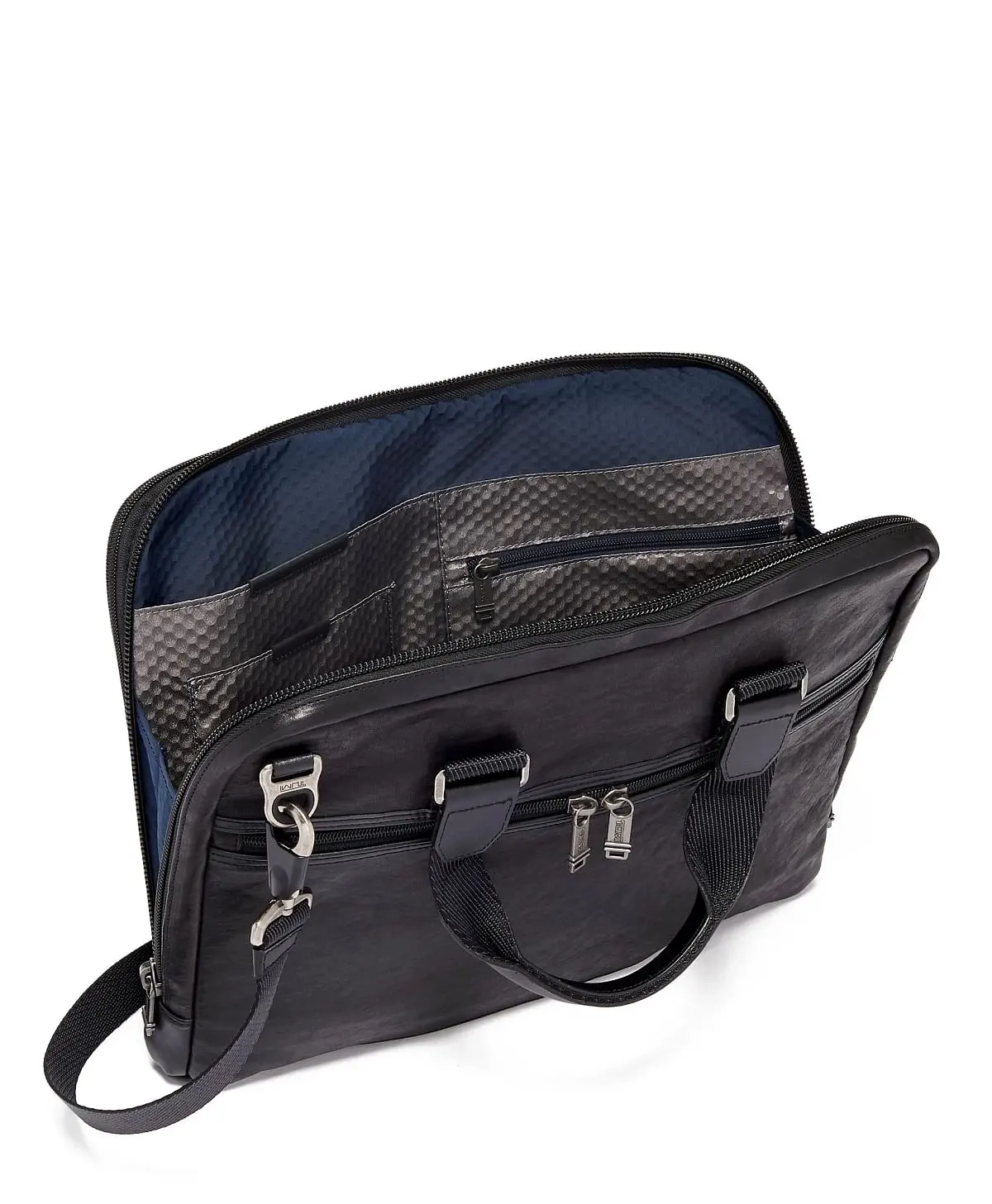 Aviano Slim Leather Briefcase Black