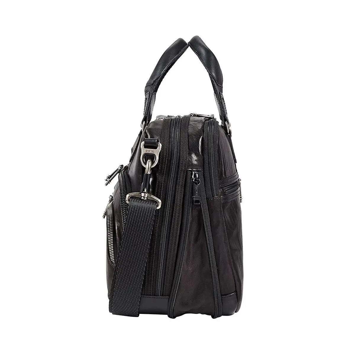 Alpha Bravo Albany Slim Commuter Leather Briefcase