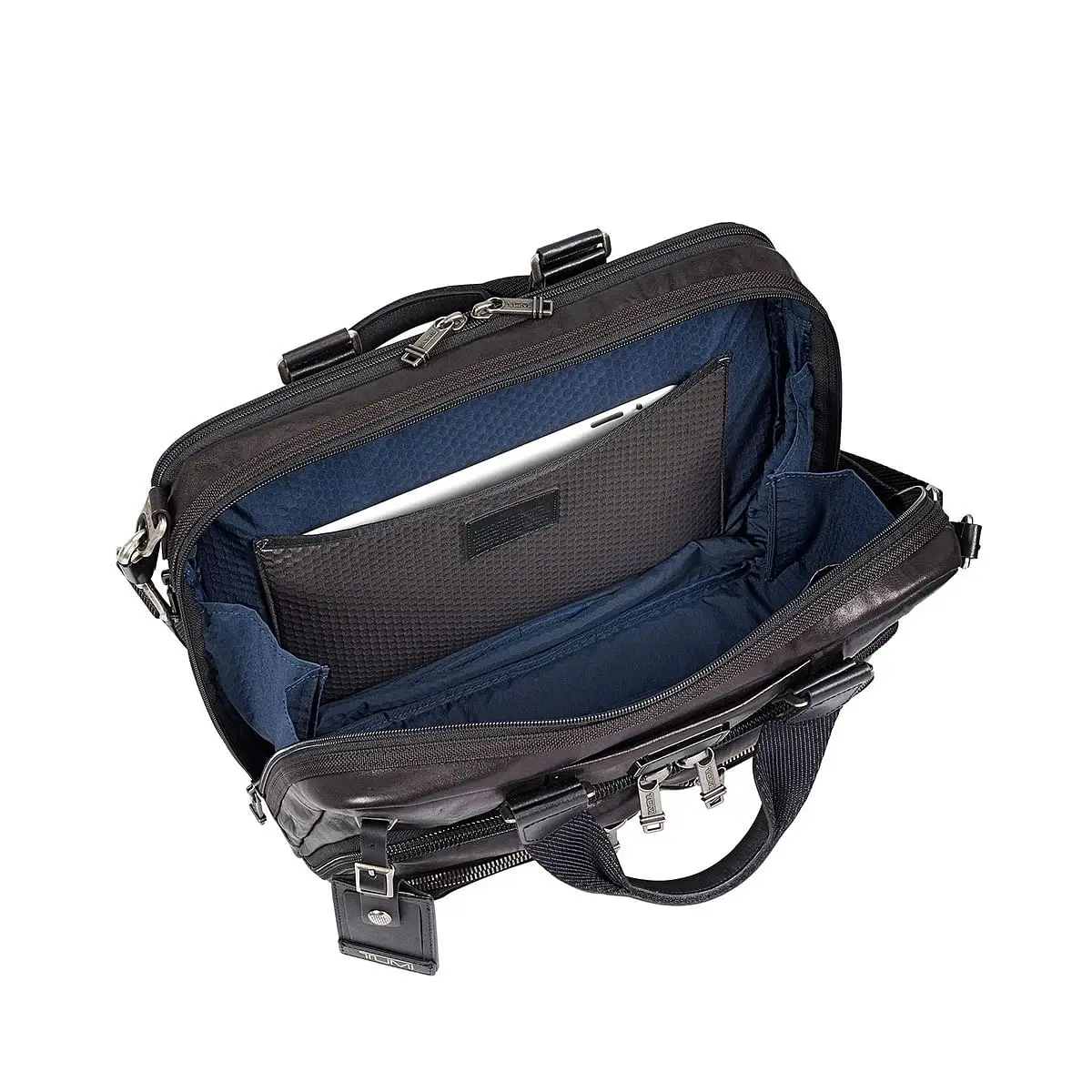 Alpha Bravo Albany Slim Commuter Leather Briefcase