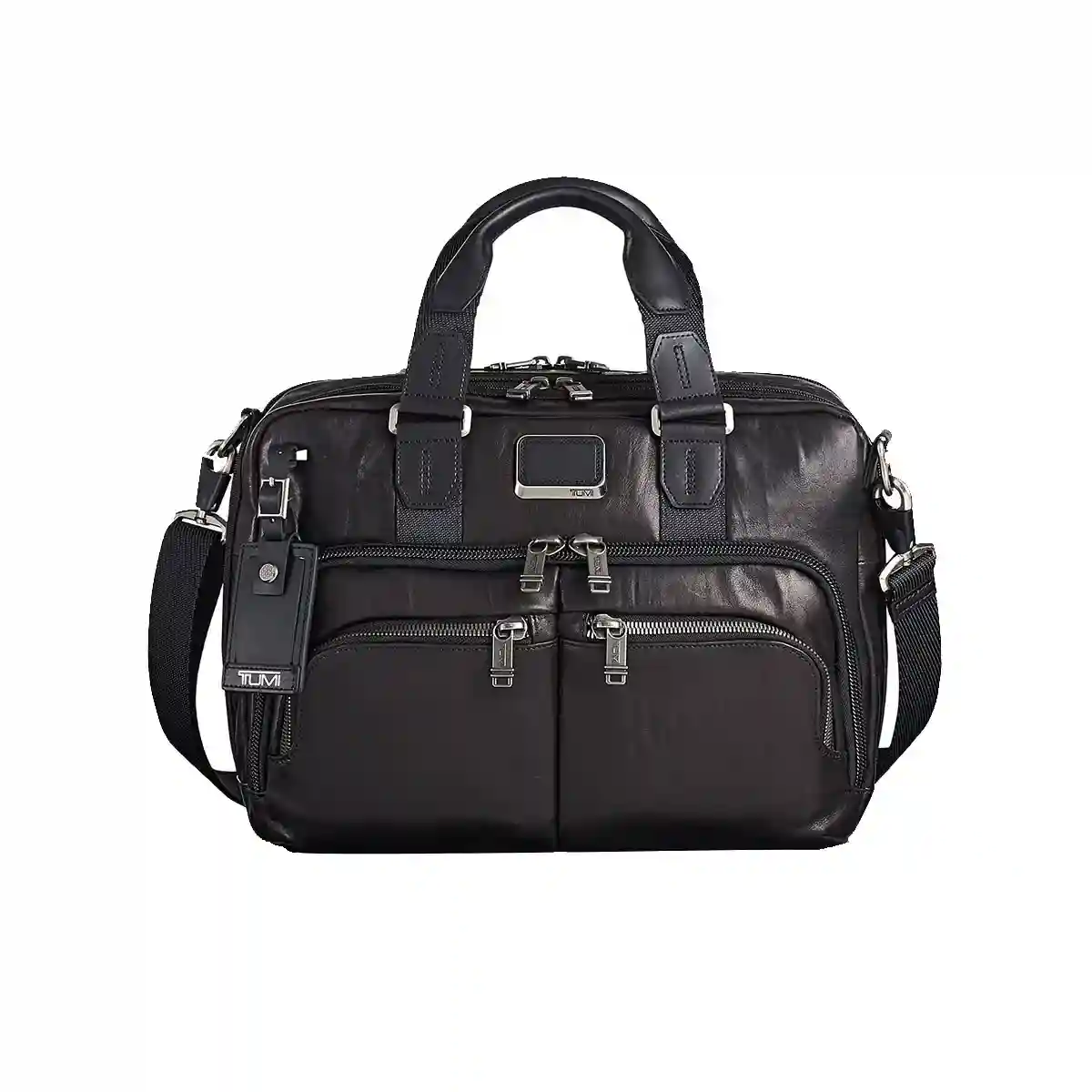 Alpha Bravo Albany Slim Commuter Leather Briefcase