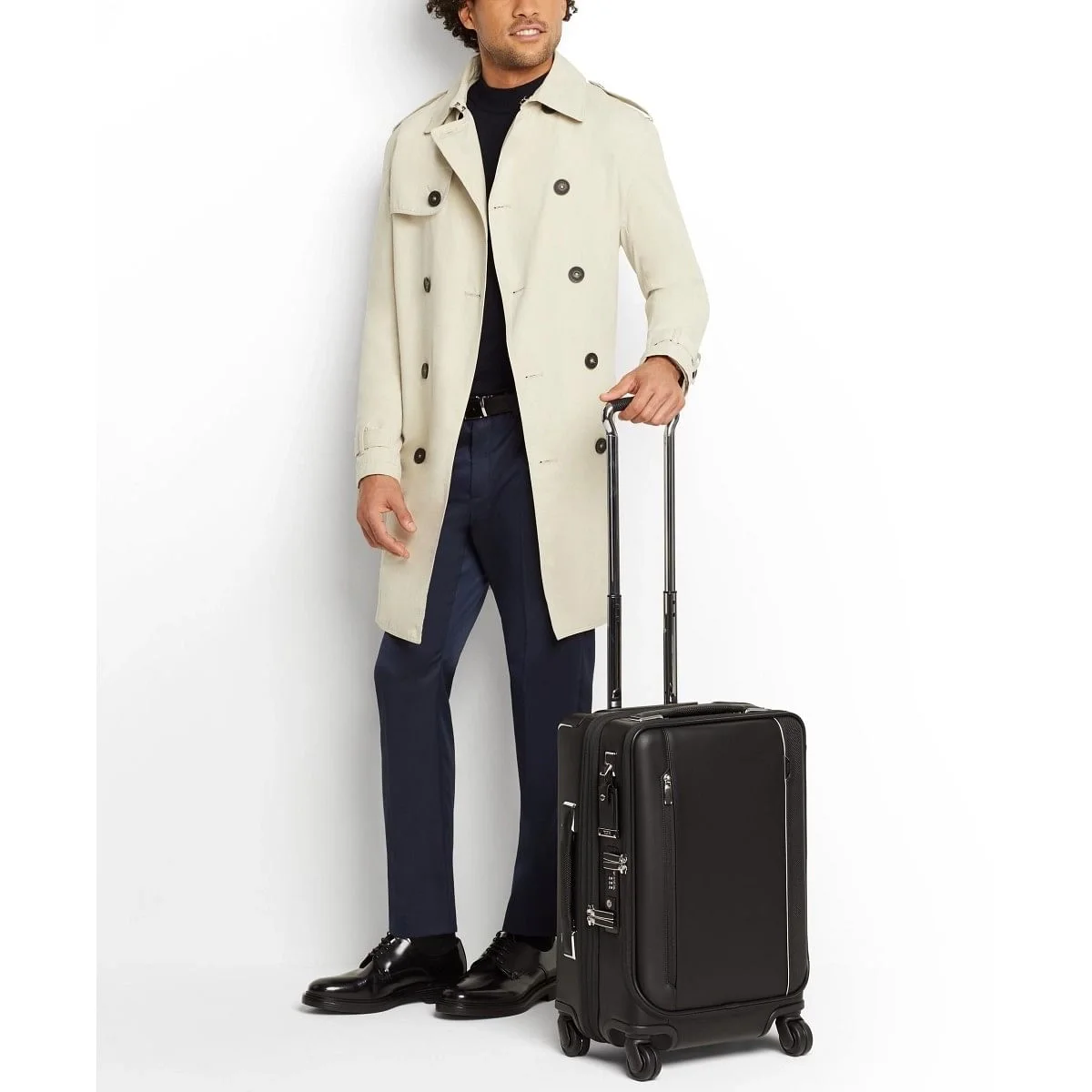 International Dual Access 4 Wheeled Carry-On Leather