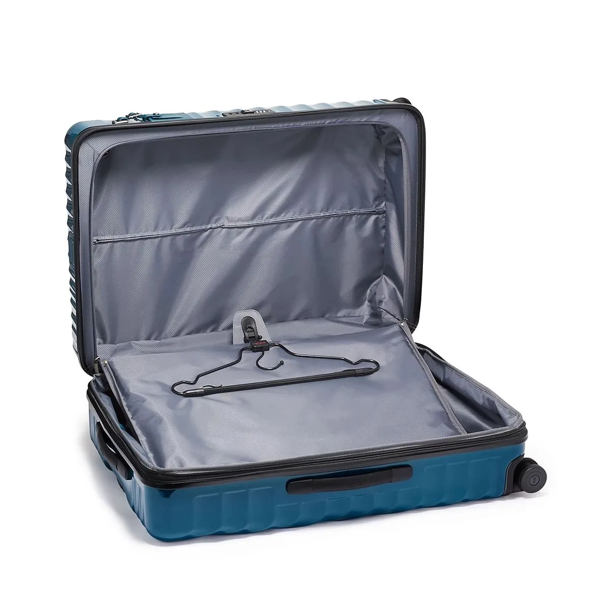 Extended Trip Expandable 4 Wheeled Packing Case Checked Luggage Dark Turquoise