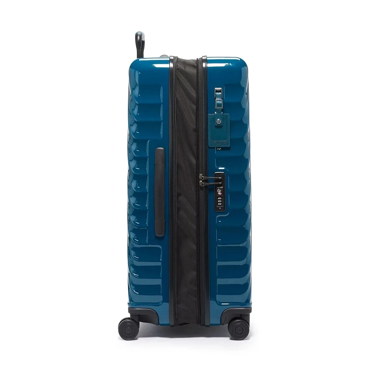 Extended Trip Expandable 4 Wheeled Packing Case Checked Luggage Dark Turquoise