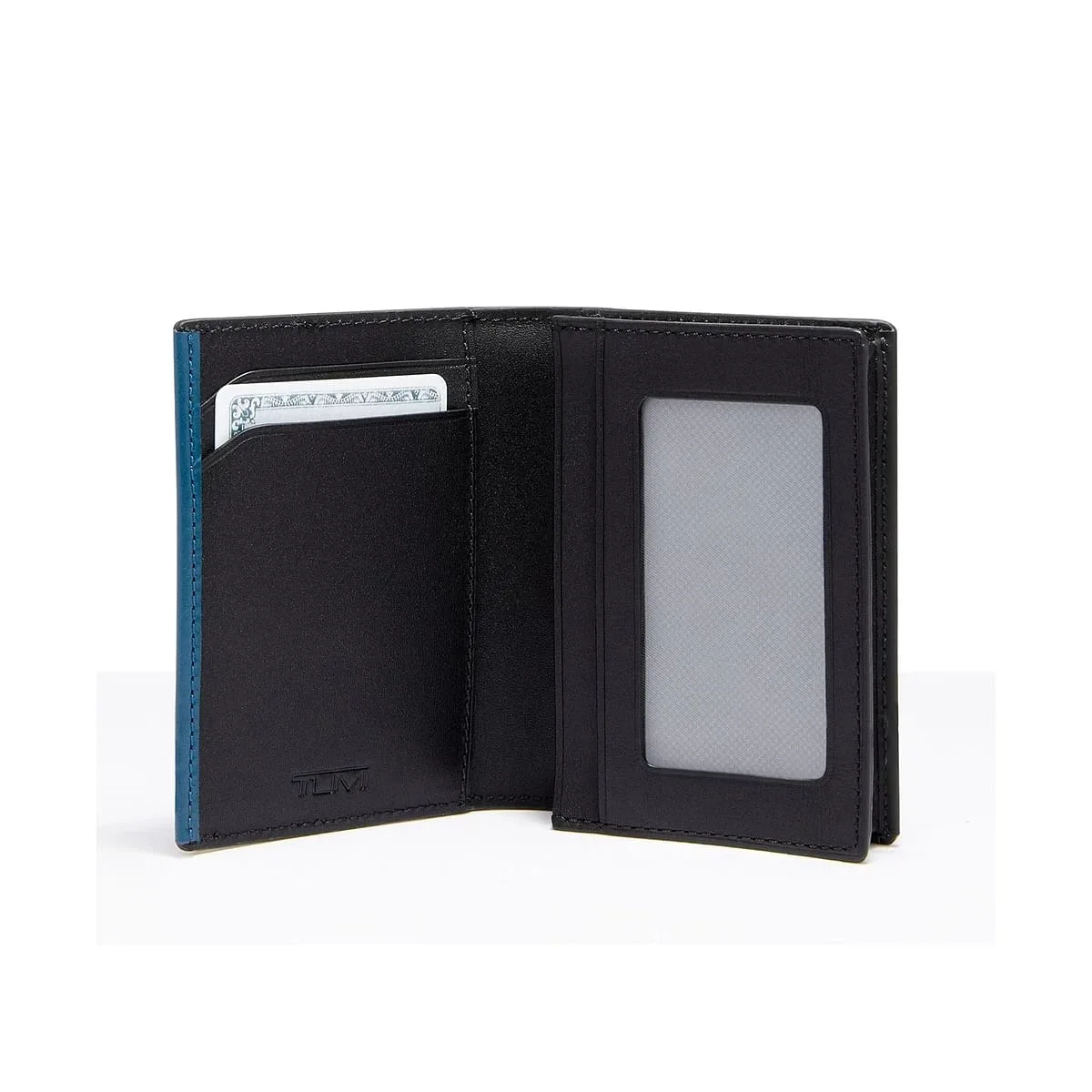 Gusseted Card Case Turquoise/Black