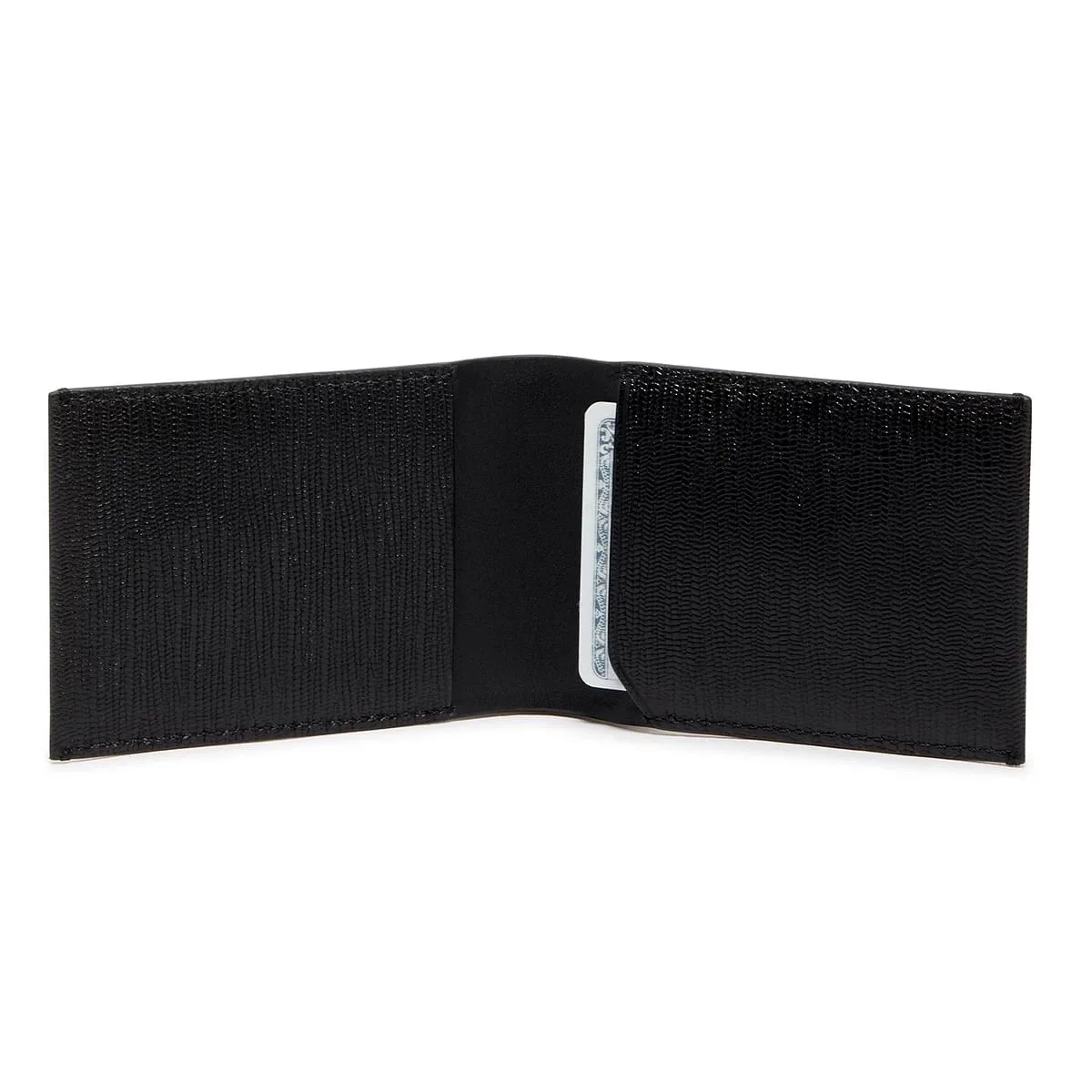 Bifold Card Case Black Embossed