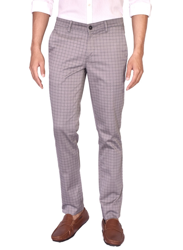 Turtle | Grey Relaxed Wash Checks Trouser 1