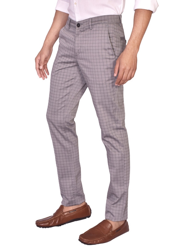 Turtle | Grey Relaxed Wash Checks Trouser 2