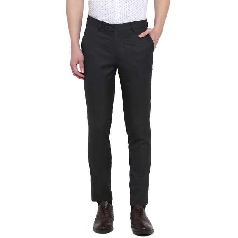 Turtle | Black Flat Front Formal Trousers 0
