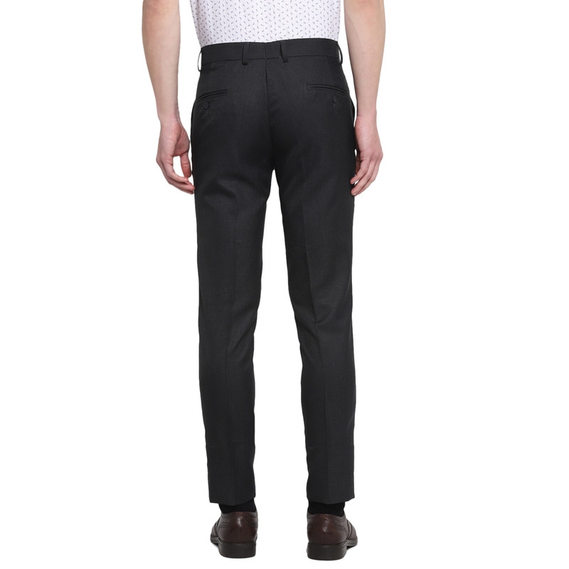 Turtle | Black Flat Front Formal Trousers 1