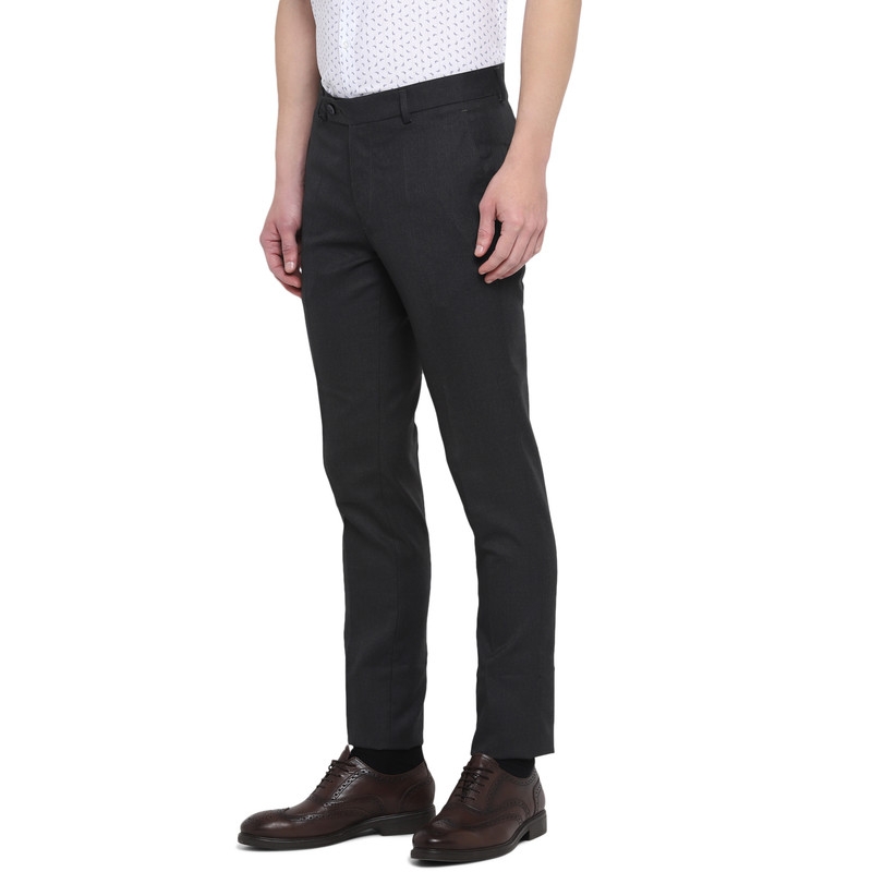 Turtle | Black Flat Front Formal Trousers 2
