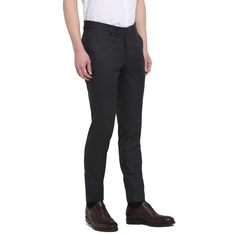Turtle | Black Flat Front Formal Trousers 3