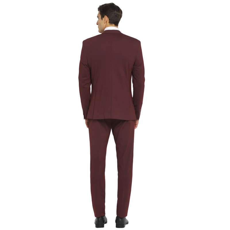 MAROON TAILORED DOBBY/STRUCTURE Suit