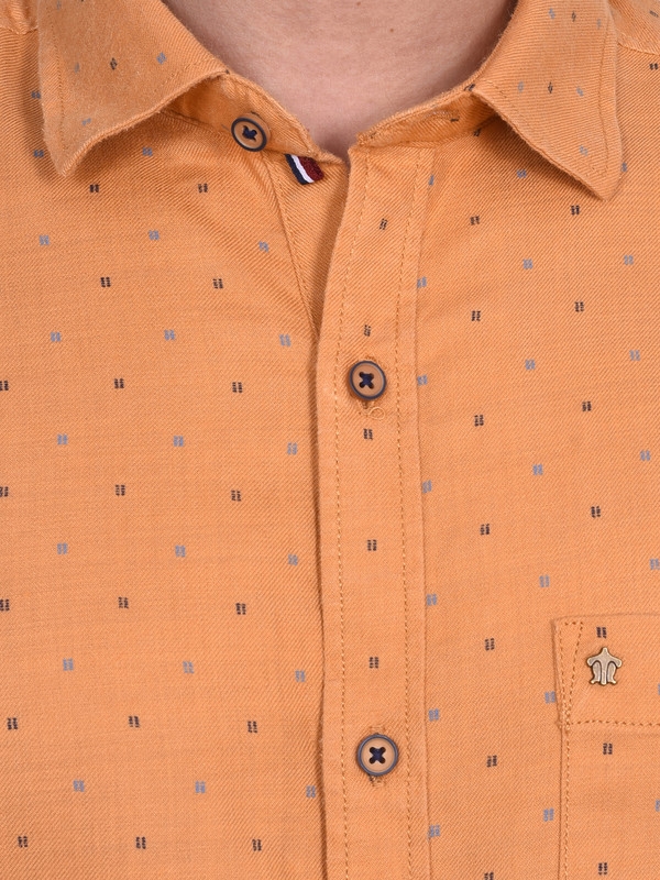 Turtle | Orange Printed Casual Shirt 2
