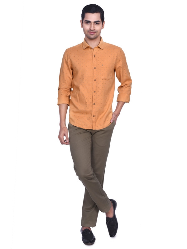 Turtle | Orange Printed Casual Shirt 3