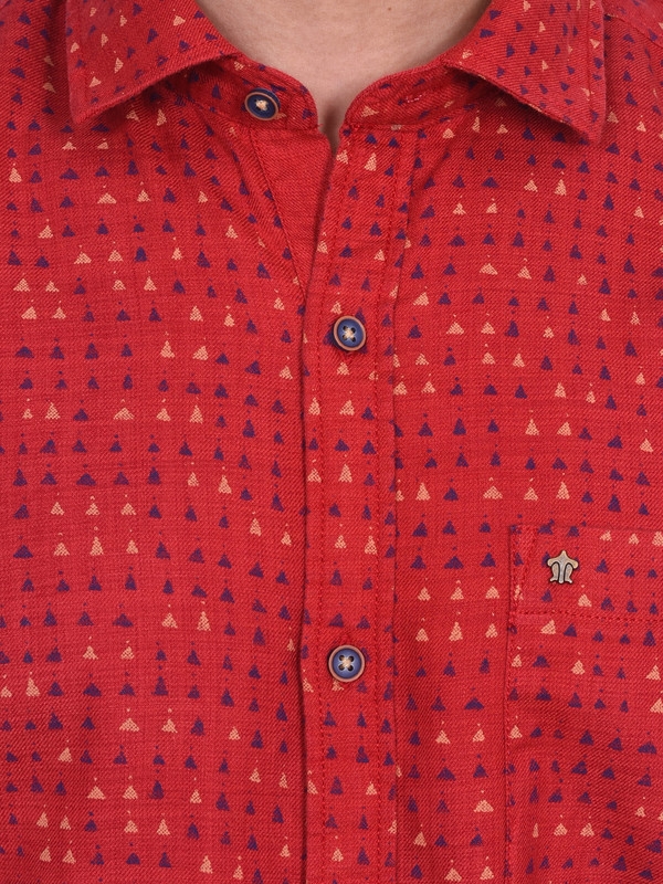 Turtle | Red Printed Casual Shirt 3