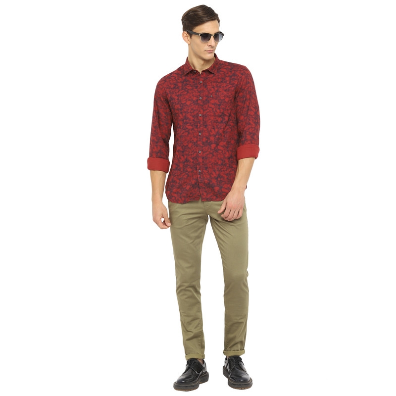 Turtle | RED RELAXED WASH PRINTS Shirt 1