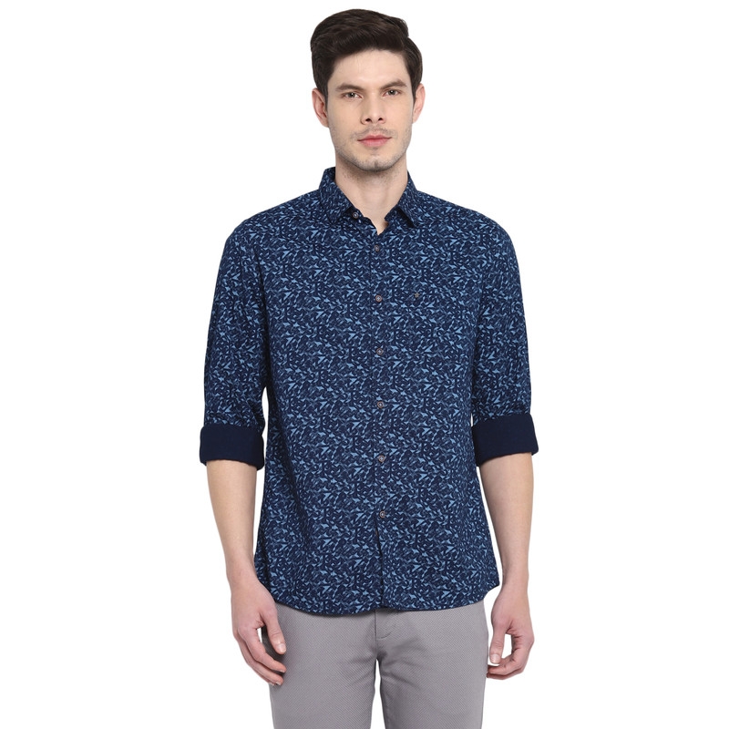 Turtle | NAVY RELAXED WASH PRINTS Shirt 0