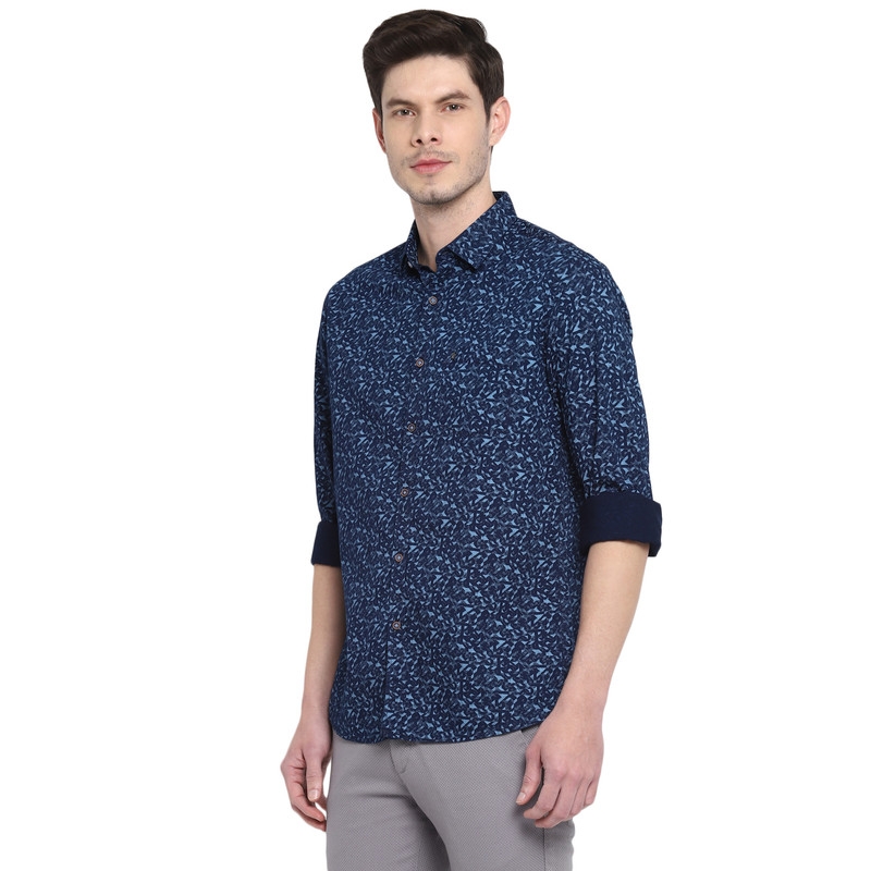 Turtle | NAVY RELAXED WASH PRINTS Shirt 3