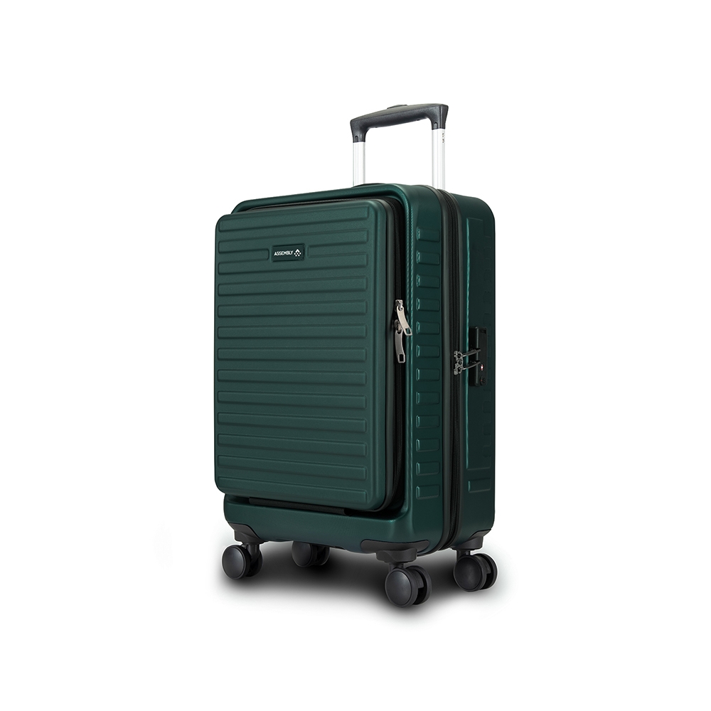 Assembly Green Polycarbonate Cabin Luggage Trolley Bag