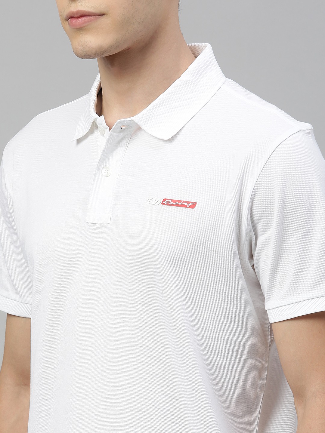 TVS Racing Polo T Shirt Cotton - White