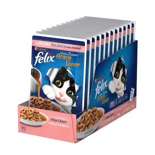 Purina Felix Gravy Lover Meaty Salmon Chunks Wet Cat Food, 70g