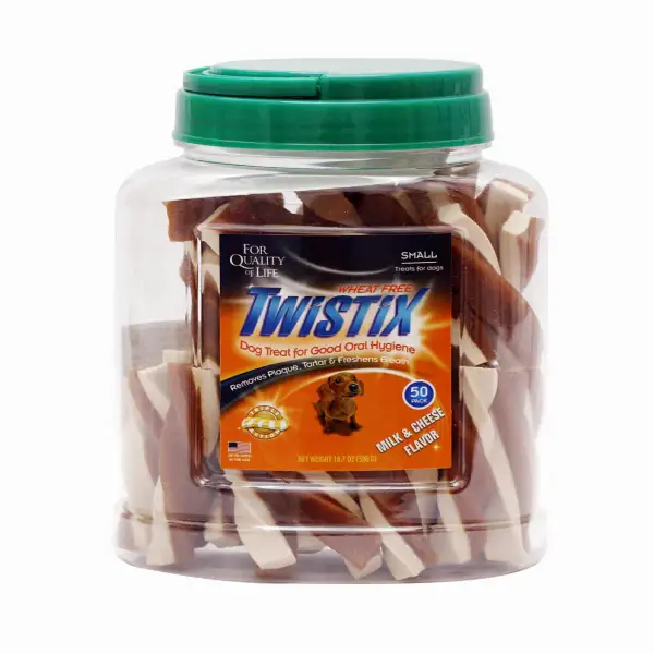 Twistix | Twistix Canister Milk and Cheese Flavor Dog Treats (50 Sticks)
