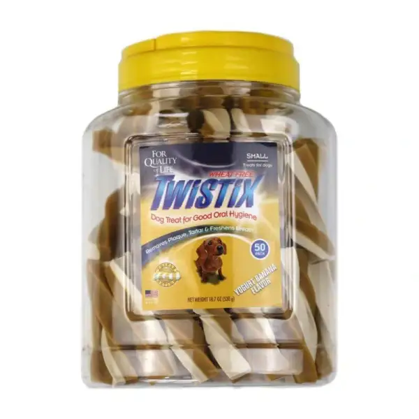 Twistix Canister Yogurt Banana Flavor Dog Treats (50 Sticks)