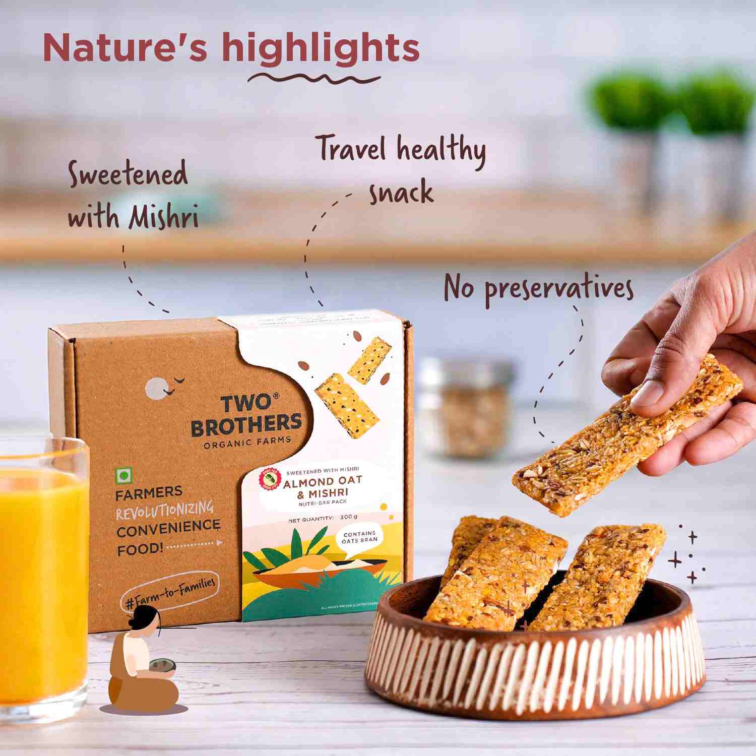 TBOF | ALMOND OAT & MISHRI NUTRI-BAR PACK - 9 BARS | 420 g