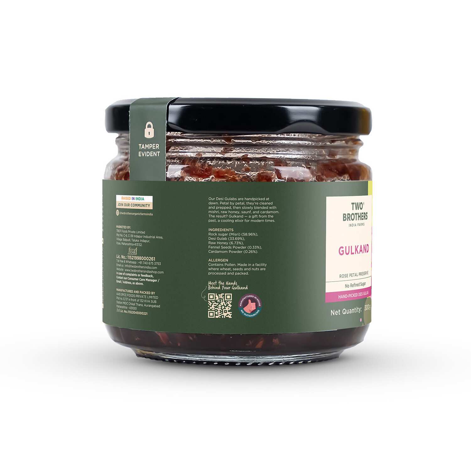 TBIF | Natural Gulkand | Rose Petal Jam Made Without Refined Sugar | 300 g