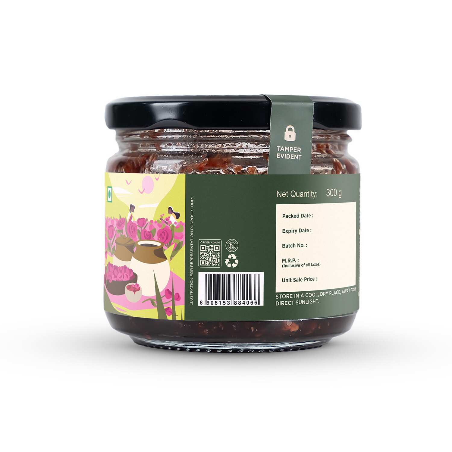 TBIF | Natural Gulkand | Rose Petal Jam Made Without Refined Sugar | 300 g