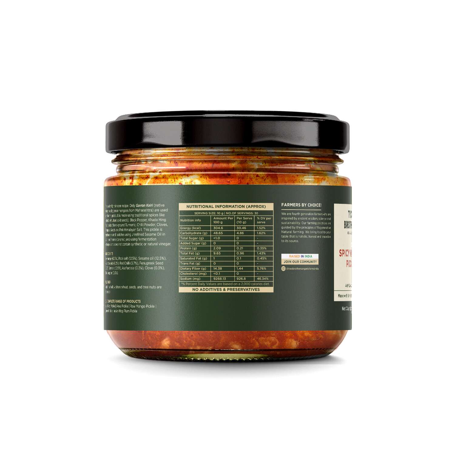 TBIF | Spicy Mango Pickle Handmade with Native Gavran Kairi | Wood-Pressed Sesame Oil | 300 g