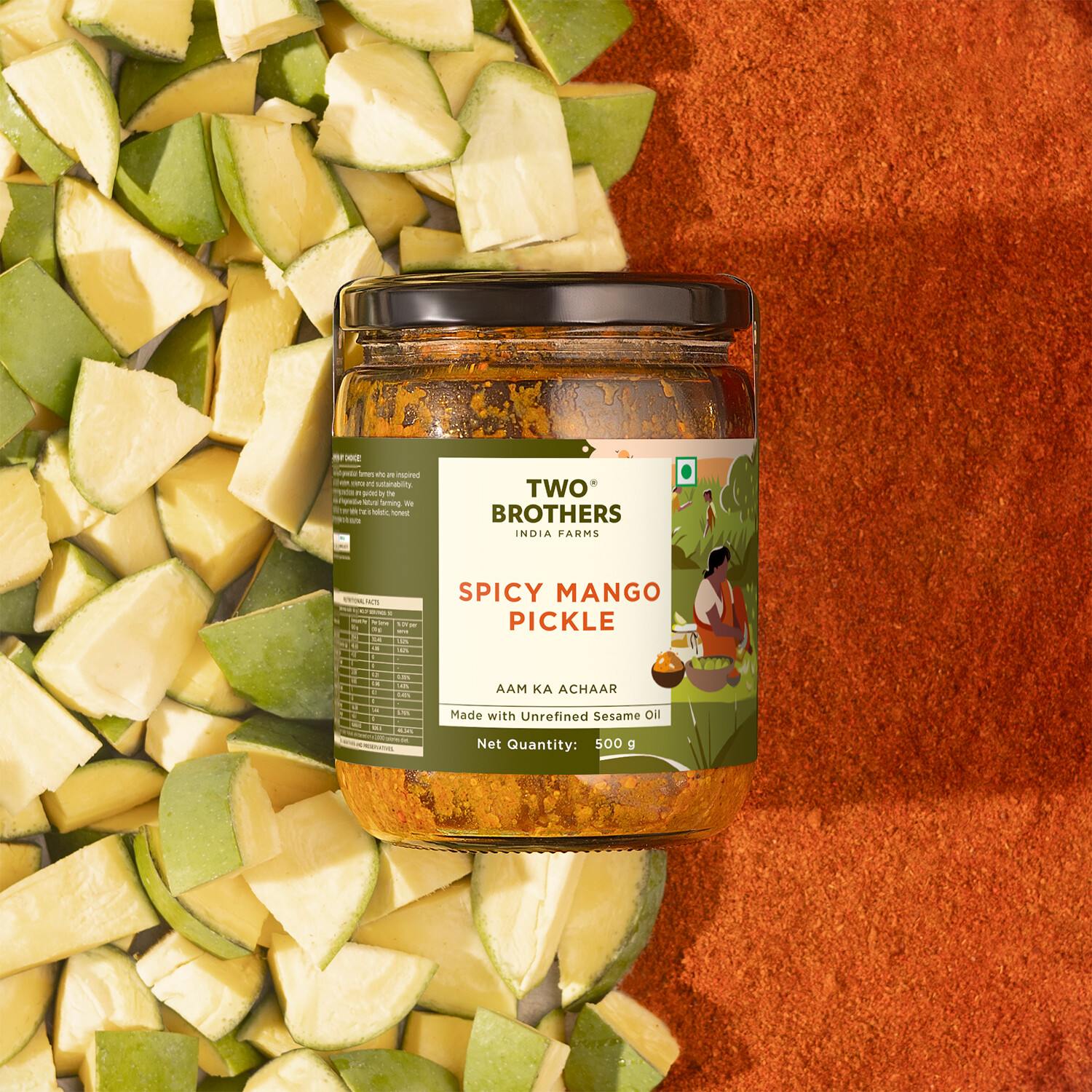 TBIF | Spicy Mango Pickle Handmade with Native Gavran Kairi | Wood-Pressed Sesame Oil | 300 g