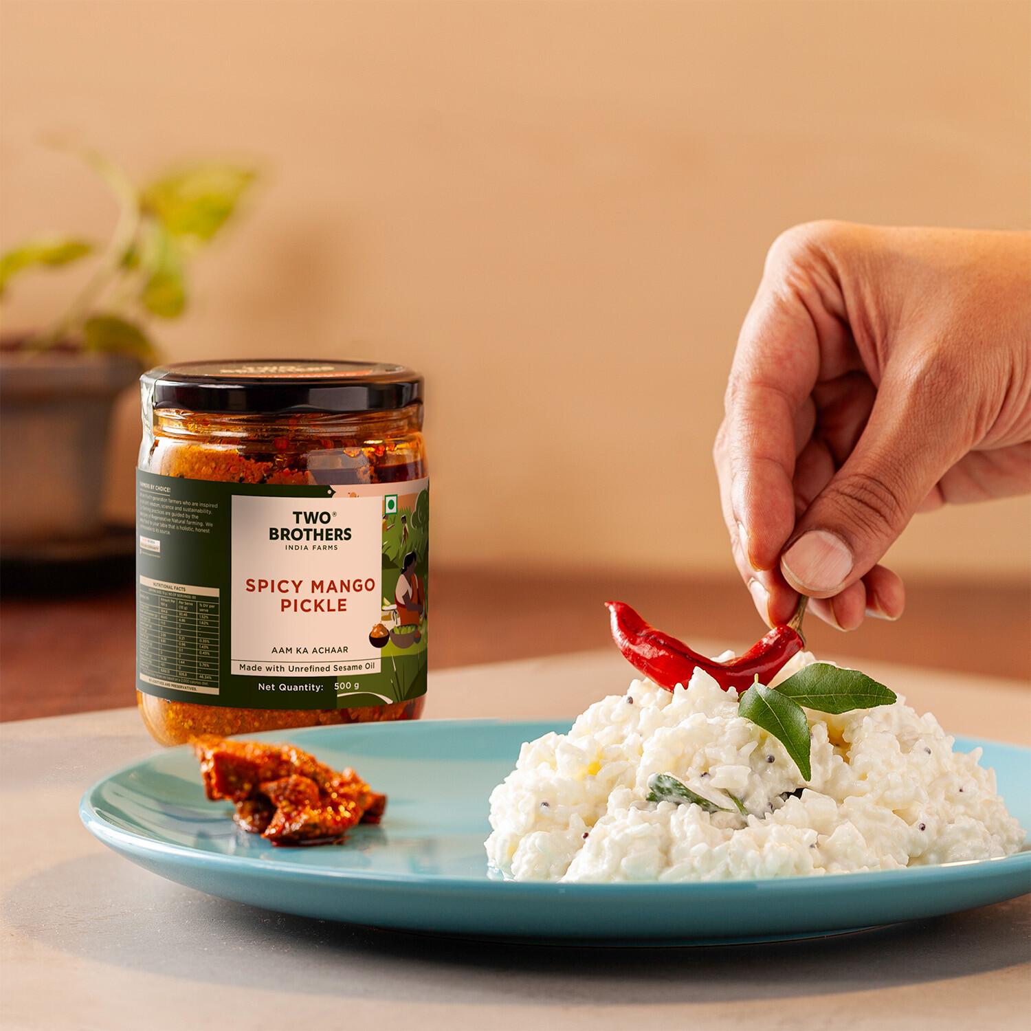 TBIF | Spicy Mango Pickle Handmade with Native Gavran Kairi | Wood-Pressed Sesame Oil | 300 g