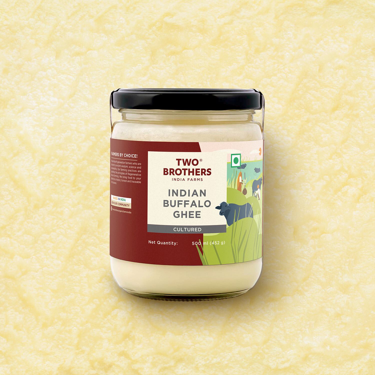 TBIF | Buffalo Ghee |Aromatic Flavor|Traditional Hand-Churned Bufflao Ghee | 500 ml