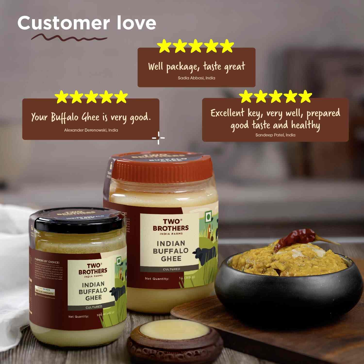 TBIF | Buffalo Ghee |Aromatic Flavor|Traditional Hand-Churned Bufflao Ghee | 500 ml