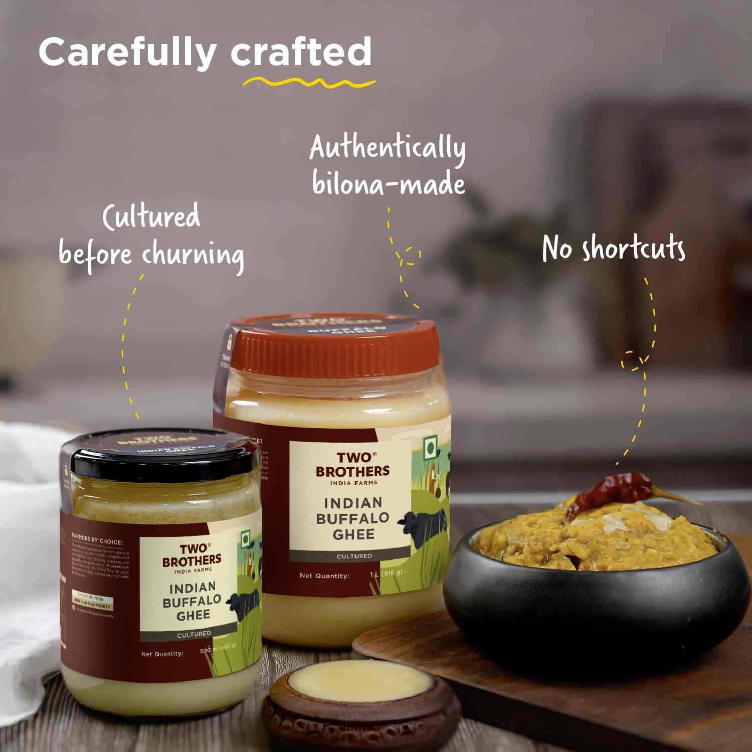TBIF | Buffalo Ghee |Aromatic Flavor|Traditional Hand-Churned Bufflao Ghee | 500 ml