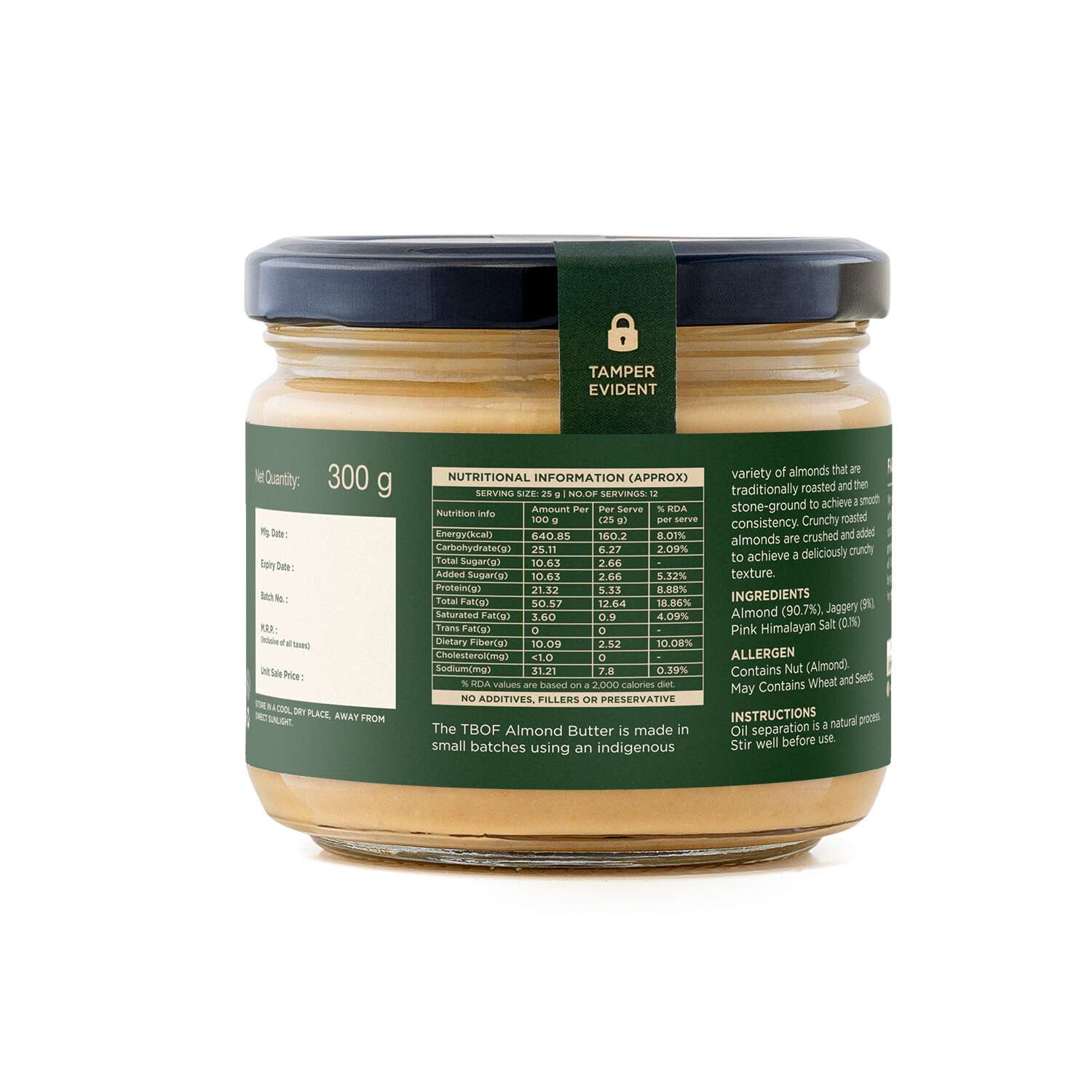 TBIF | Almond Butter with Jaggery, Crunchy, Tasty and Healthy | 300 g